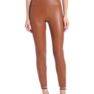 BAGATELLE Faux Leather Brown Liquid Leggings, M. Great condition!
